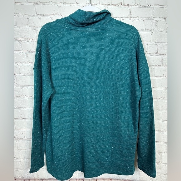 Ocean Coast green textured long sleeve cowl neck active top sweater, sz L, NWT - Picture 4 of 6